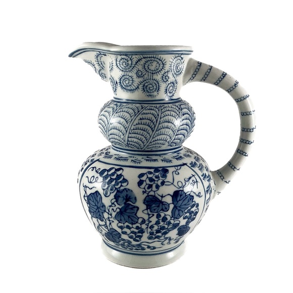 Vintage The Canton Collection Blue & White Decorative Pitcher - Picture 1 of 5